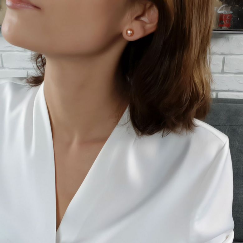 Boucles d'oreilles perles eau douce - 8/11mm - AAA - Or blanc - 2