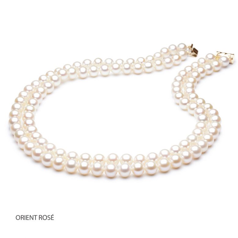 Collier double fil perles eau douce - 7/7.5mm - AAA - 5