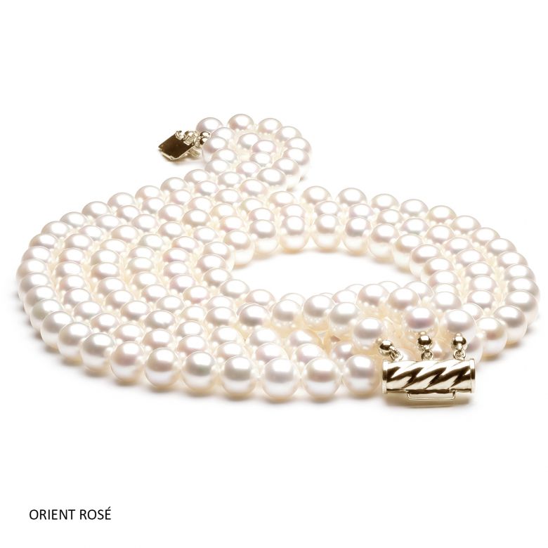 Collier triple perles eau douce - 7/7.5mm - AAA - 3