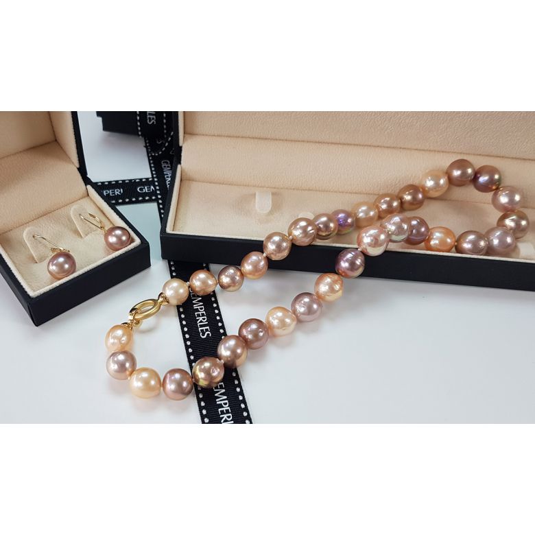 Collier Grosse Perle Rose à Lavande - 12/14mm - AA+ - 5
