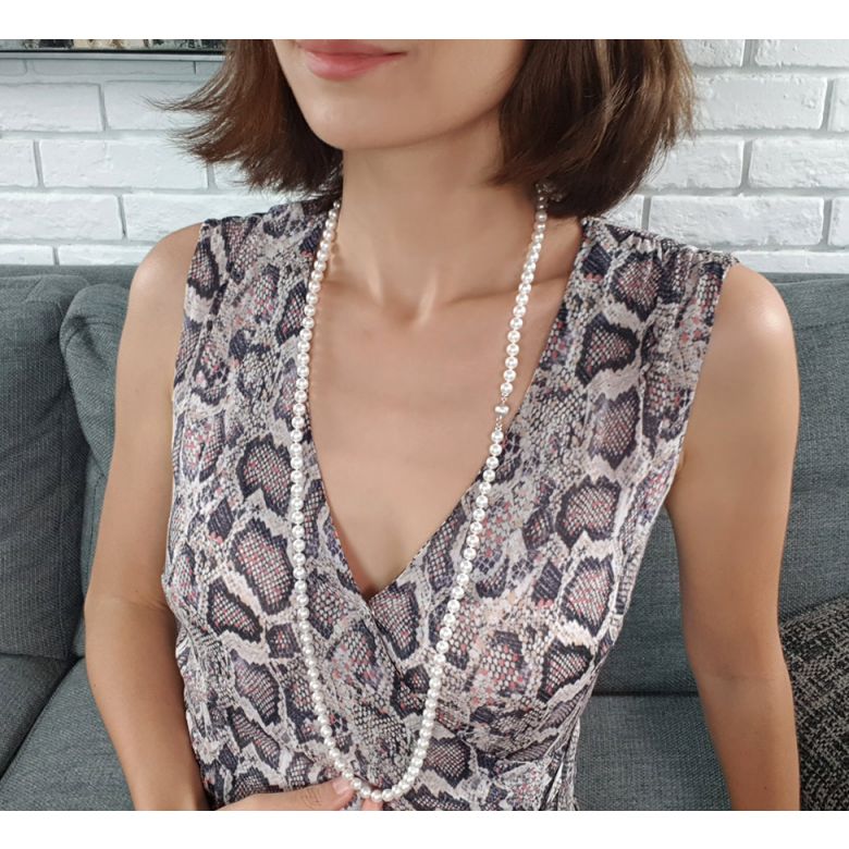 Collier de perle Akoya blanche - 6.5/7mm - AAA - 2