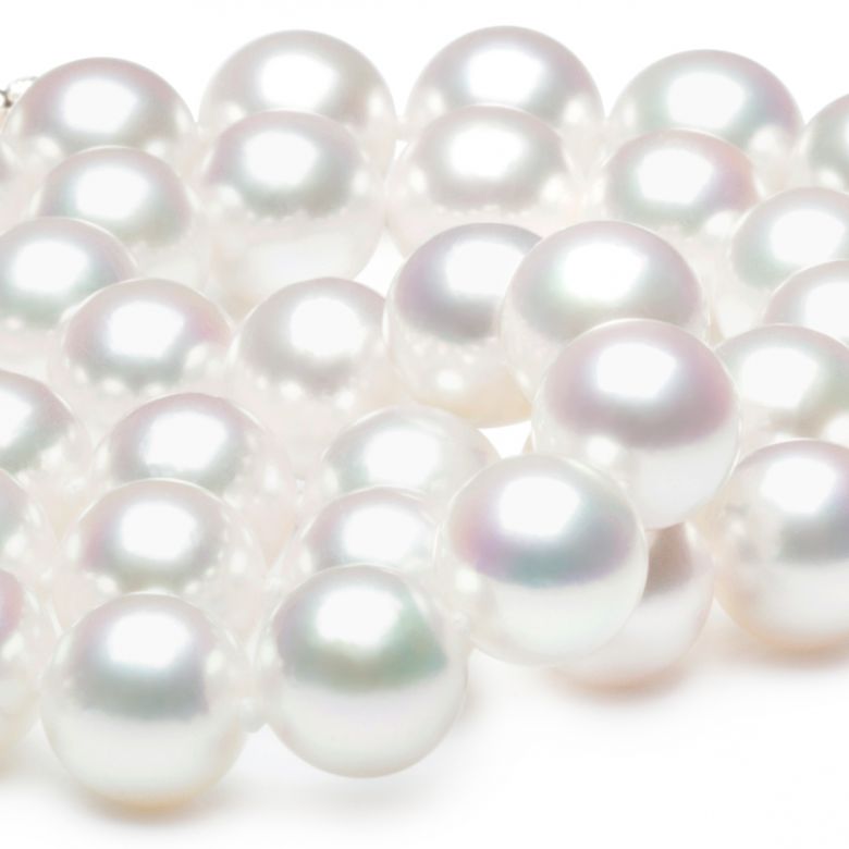 Collier de perles Akoya blanches - 8/8.5mm - AAA - 3