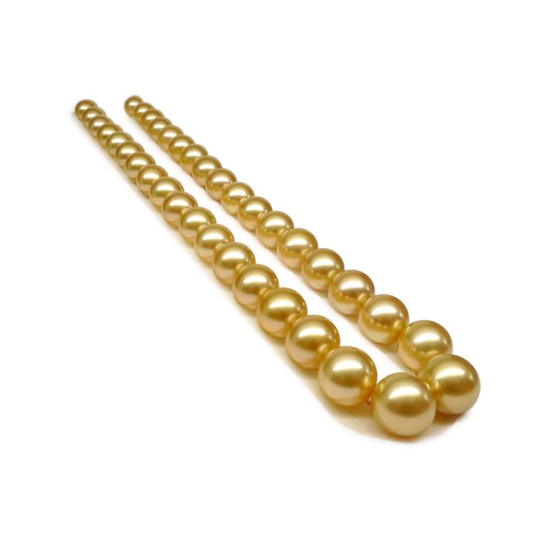 Collier perles d'Australie dorées - Grosses perles 10/12mm - AAA - 1