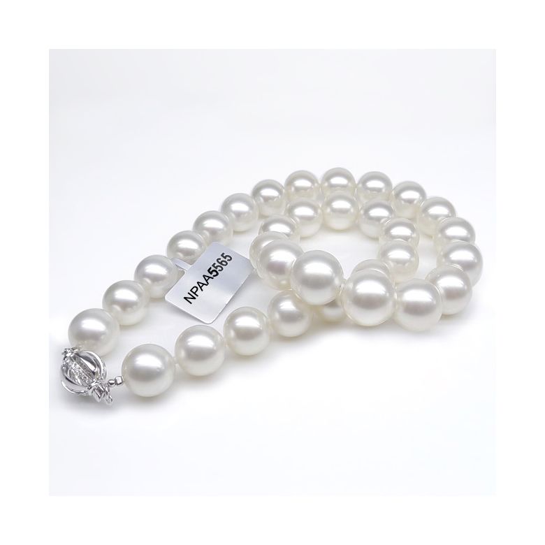 Collier perles des mers du sud blanches - Perle Australie 12/14mm - 11