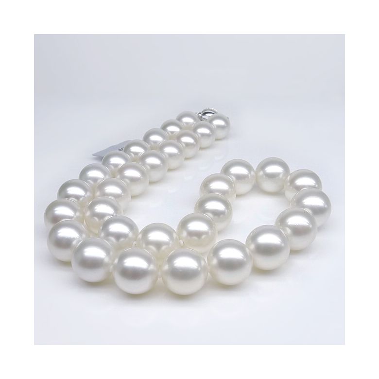 Collier perles des mers du sud blanches - Perle Australie 12/14mm - 10