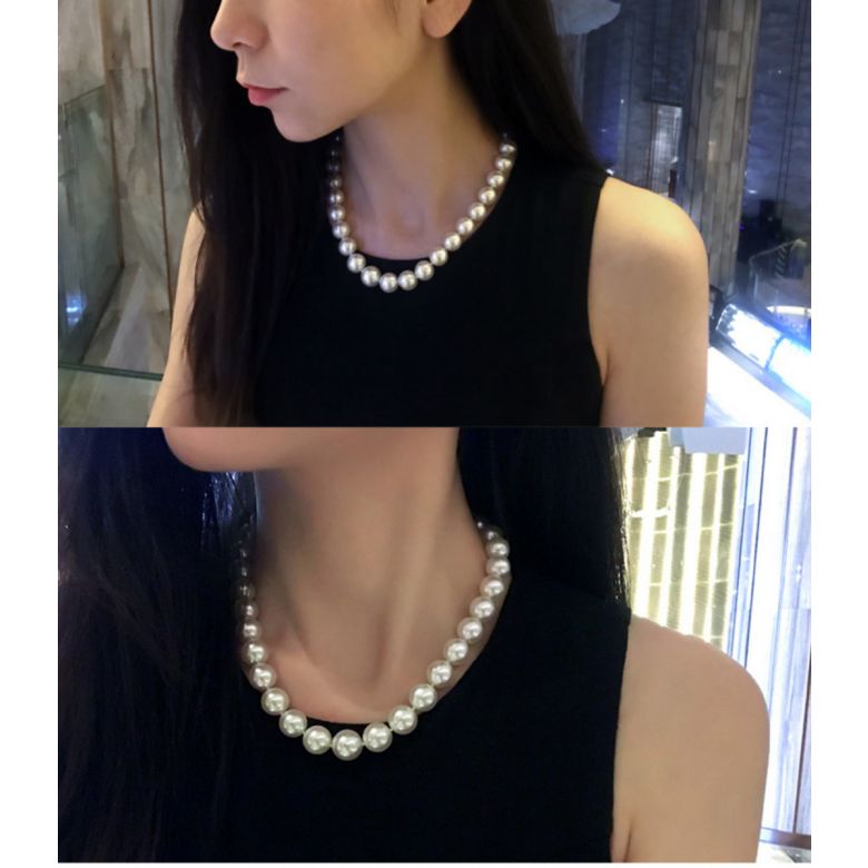 Collier grosses perles de culture australiennes blanches - 12/14.7mm - 2