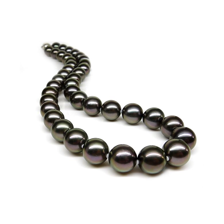 Collier perles de Tahiti noires - 10/12mm - AAA - 2