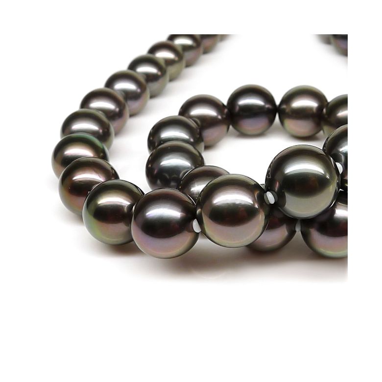 Collier perles de Tahiti noires - 10/12mm - AAA - 3
