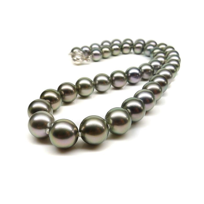 Collier en perles de culture bronzes de Tahiti - 6