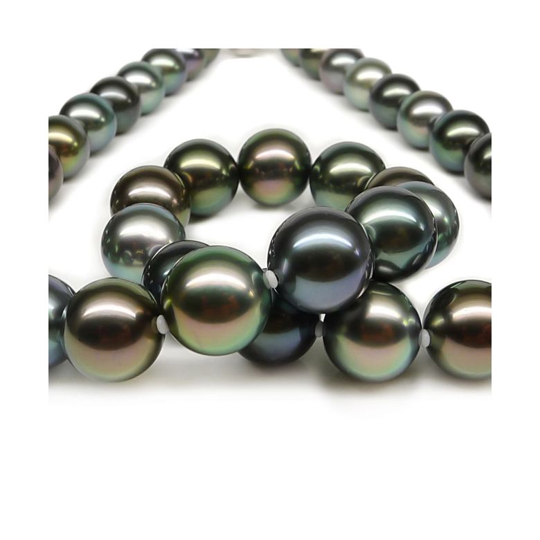 Collier perles Tahiti multicolores. Perles luxe Polynésie française - 2