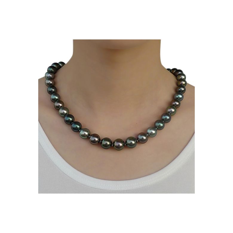 Collier perles Tahiti multicolores. Perles luxe Polynésie française - 3