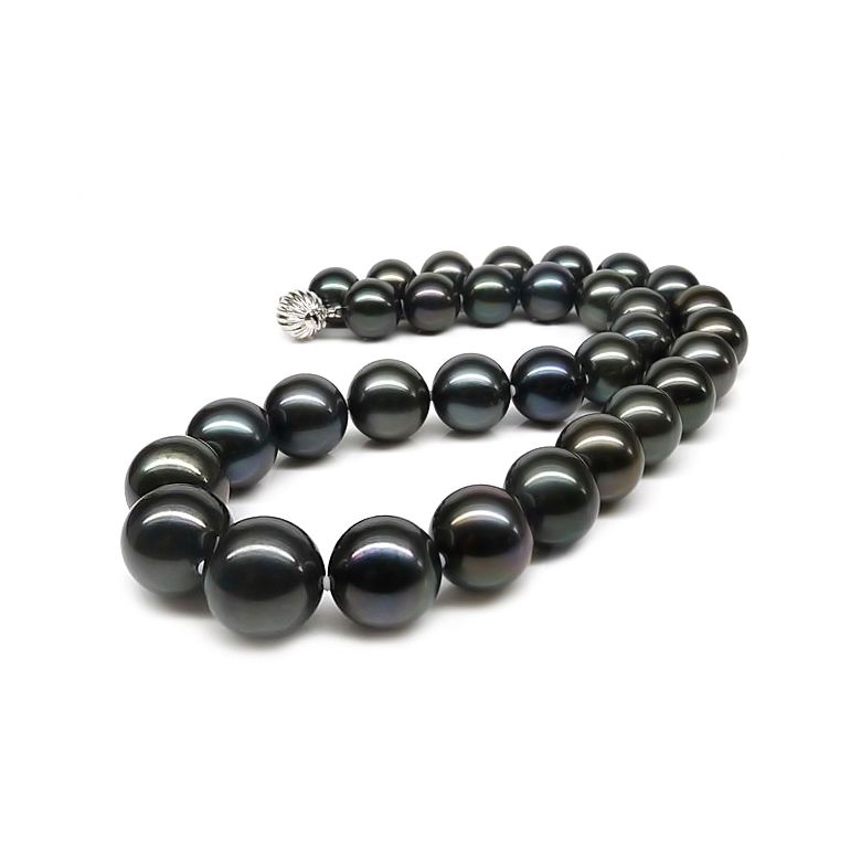 Collier en perles noires de Tahiti - 12/14mm, AAB - 5
