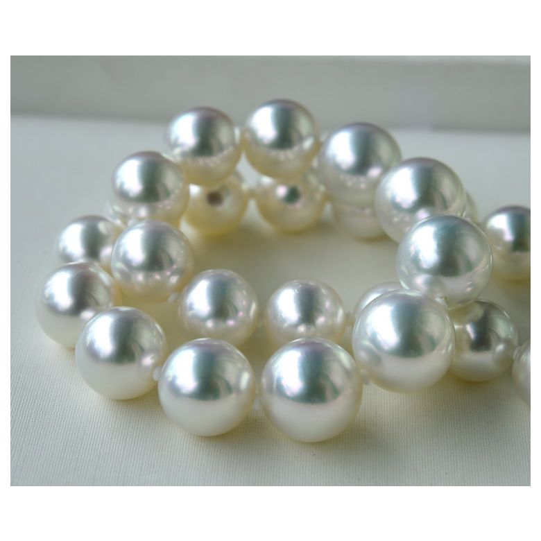 Collier de perles d'Australie blanches - Perle mers du sud 10/12mm - 3